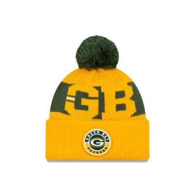 Sapca New Era Green Bay Packers NFL Alternate Cold Weather Sport Knit Beanie - Galbeni